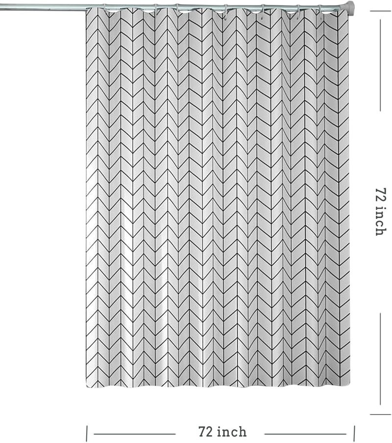 TIKABC White Grid Shower Curtain Liner, 4G PEVA Shower Liner, Plastic Peva Waterproof Shower Curtains, 72x72 inch with Grommet Holes 3 Magnetic Weights - Image 5